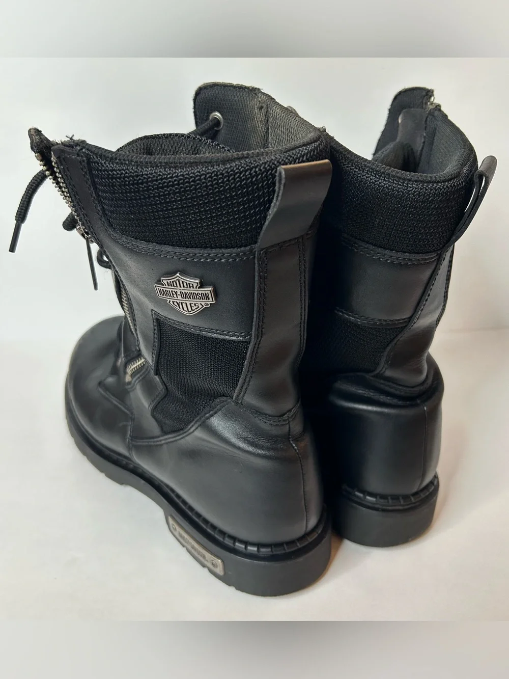 Harley-Davidson Black Side-Zip Lace Boots
